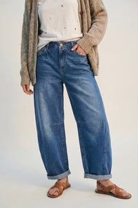 Relaxed Straight Leg Denim Jeans
