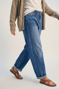 Relaxed Straight Leg Denim Jeans