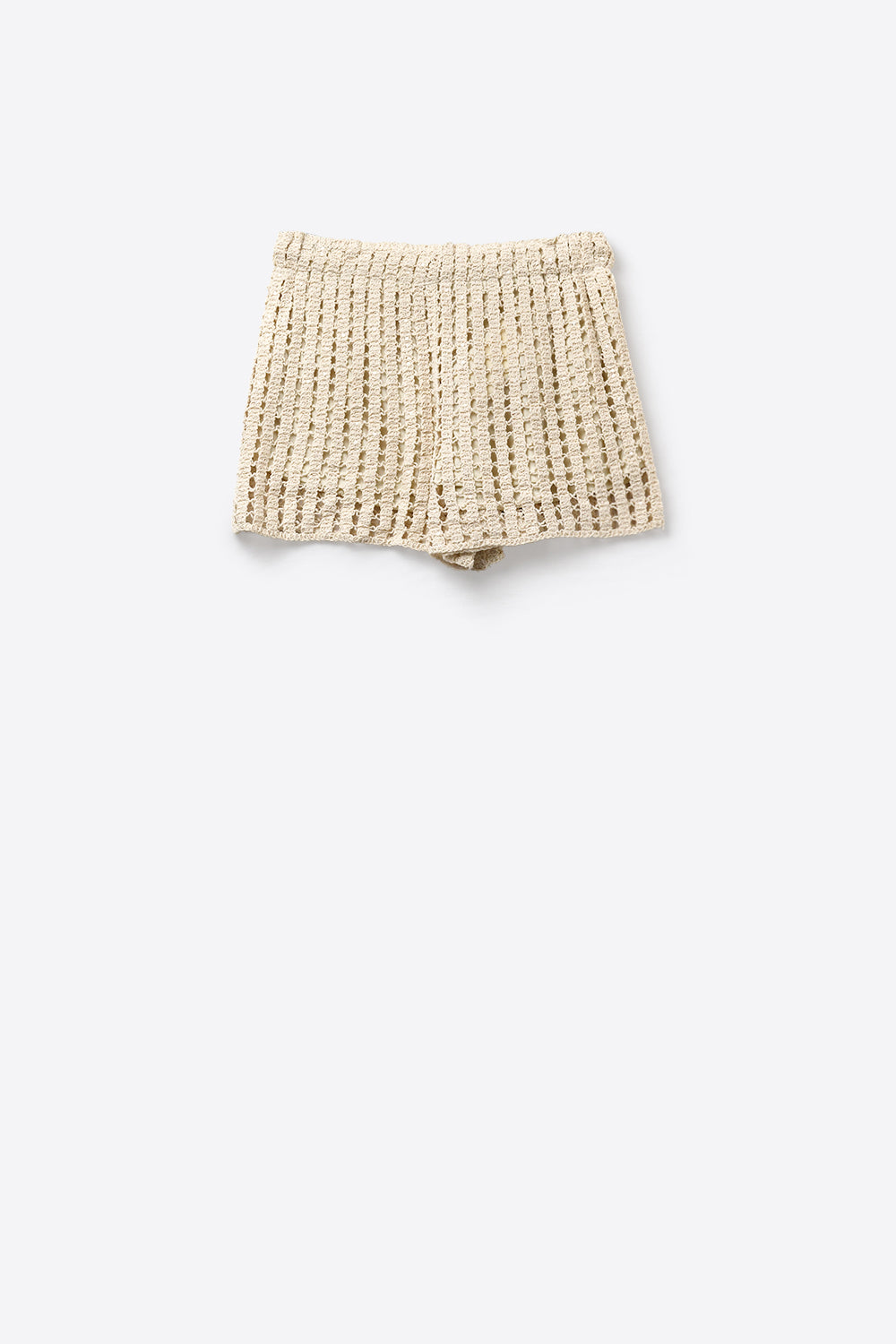 Nude Crochet Knit Shorts