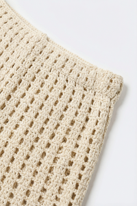 Nude Crochet Knit Shorts