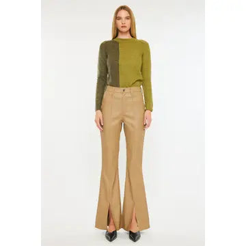 Vegan Leather Bootcut pants