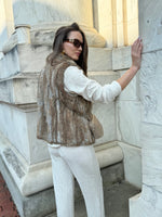 Belted draped vest