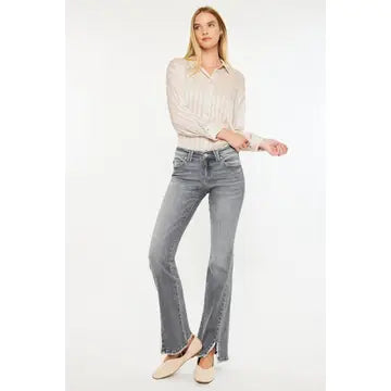 Low Rise Bootcut Jeans with Split