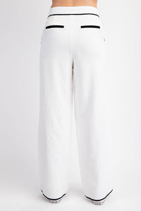 LINEN BLEND PANTS CONTRAST WITH EDGE DETAIL