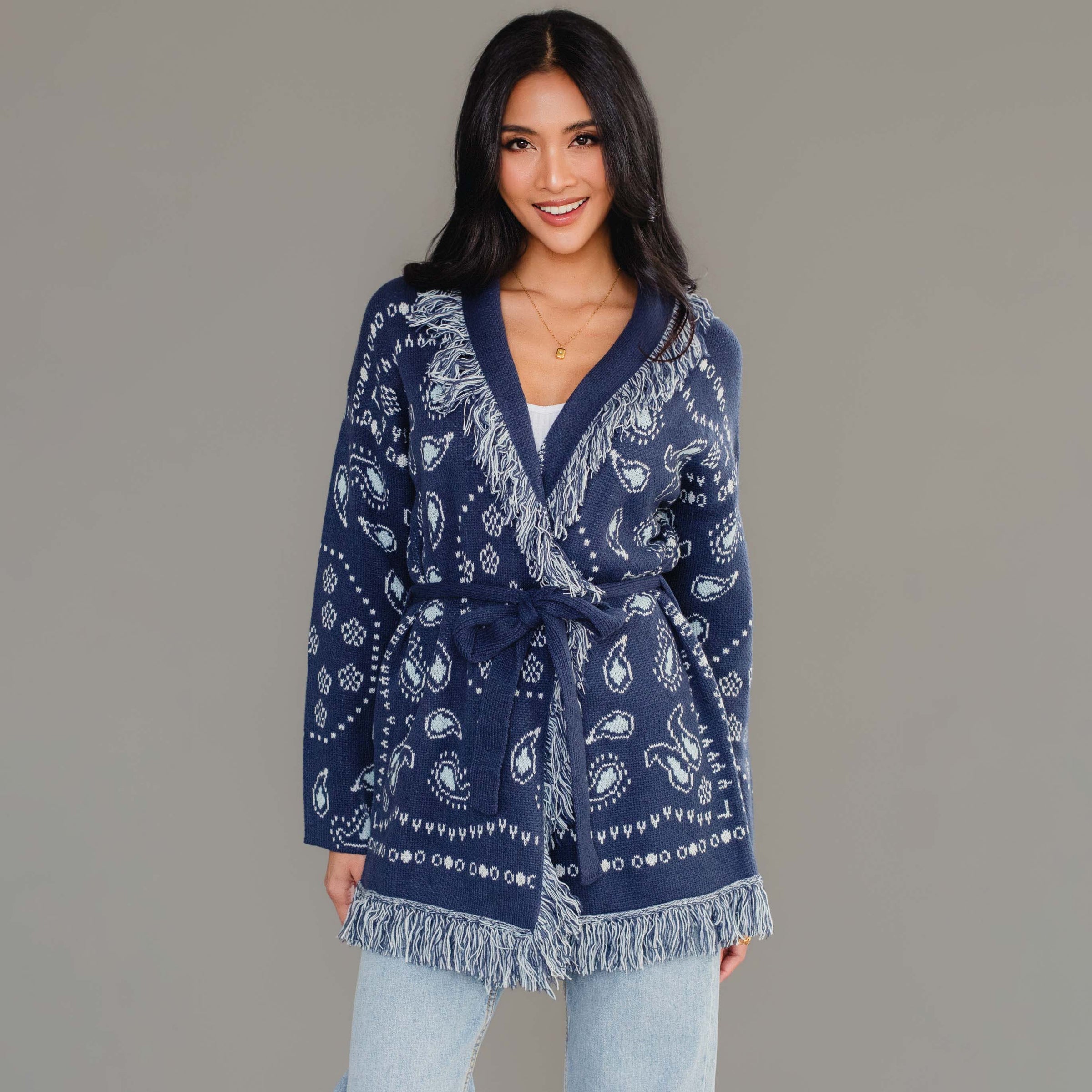 Bandana Fringe Cardigan