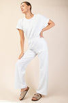 MODAL POLY SPAN SHORT SLEEVE JUMPSUIT