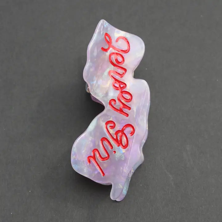 Iridescent Resin “Jersey Girl” Statement Hair Clip