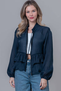 Bella Peplum Zip Up Jacket