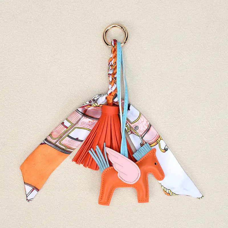 Pegasus Scarf Tassel Keychain Charm