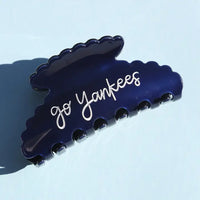 Glossy Statement Hair Claw Clip with Script Detail