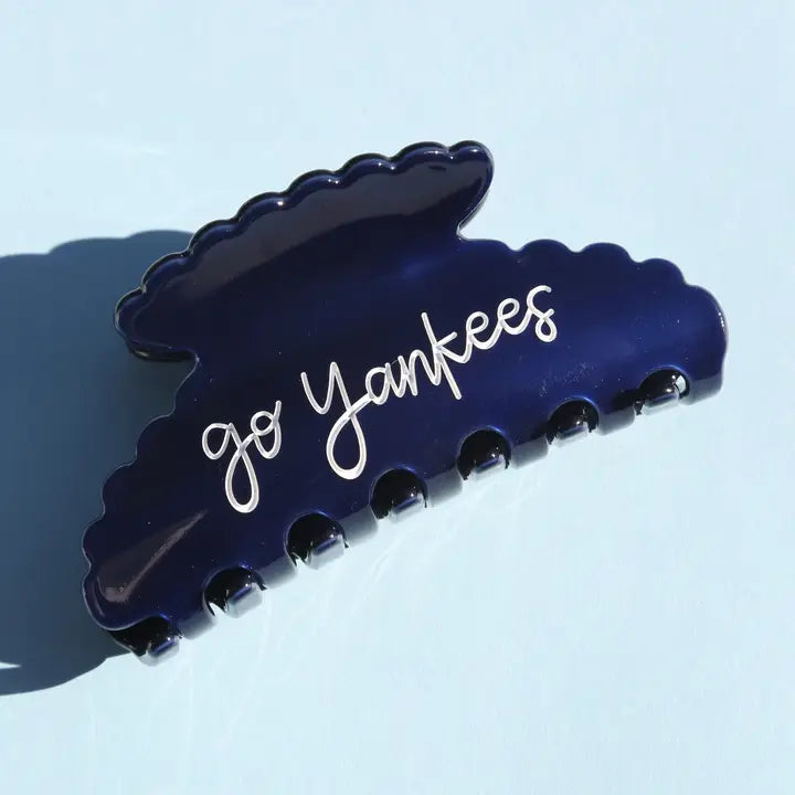 Glossy Statement Hair Claw Clip with Script Detail