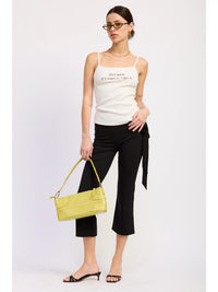 White Ribbed Cami Tank with "Girl Math" Graphic