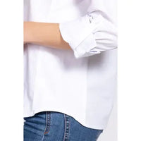 Plus Size Classic White Button-Up Collared Shirt Top