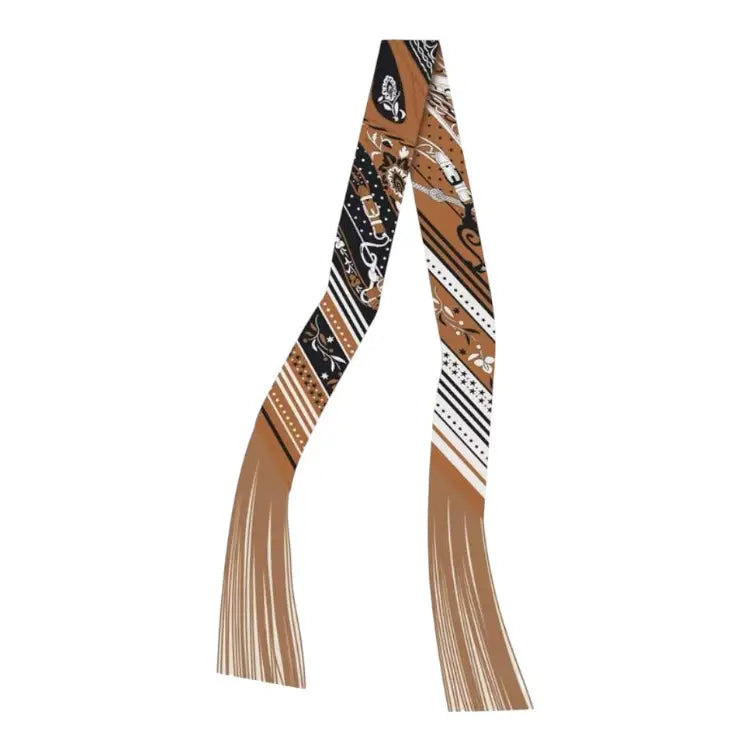 Printed Twilly Scarf with Fringe Ends