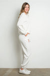 Crystal Heart Embellished White Sweatshirt