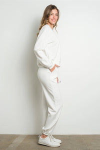 Crystal Heart Embellished White Sweatshirt
