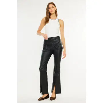 Vegan Leather Bootcut pants