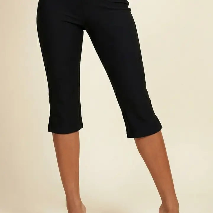 Black Stretch Capri Slim Fit Pants