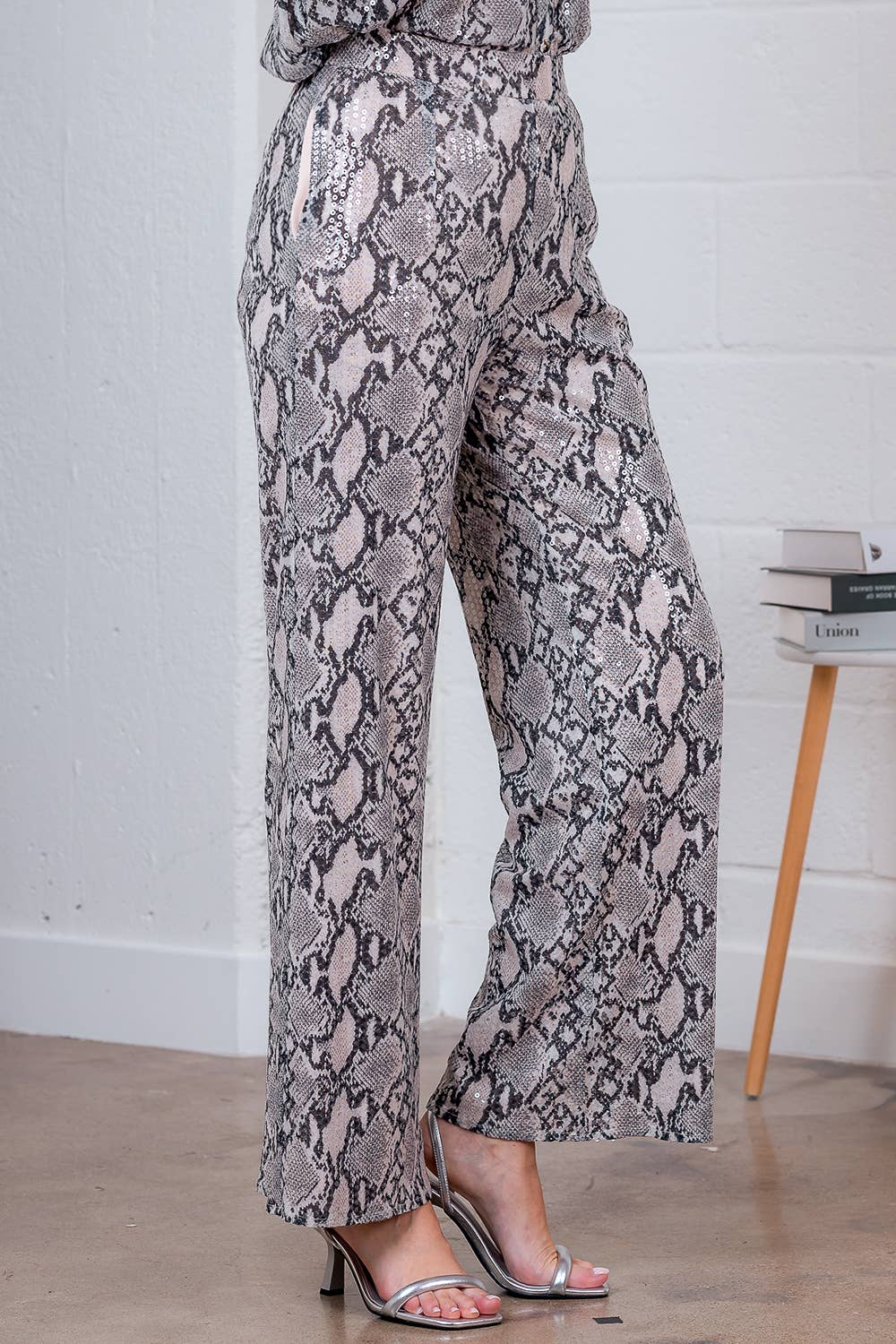 Leopard Sequin High Waisted Pants