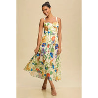 Floral Garden Smocked Bust Midi Dress