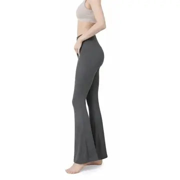 Gray High Waisted Flared Leggings