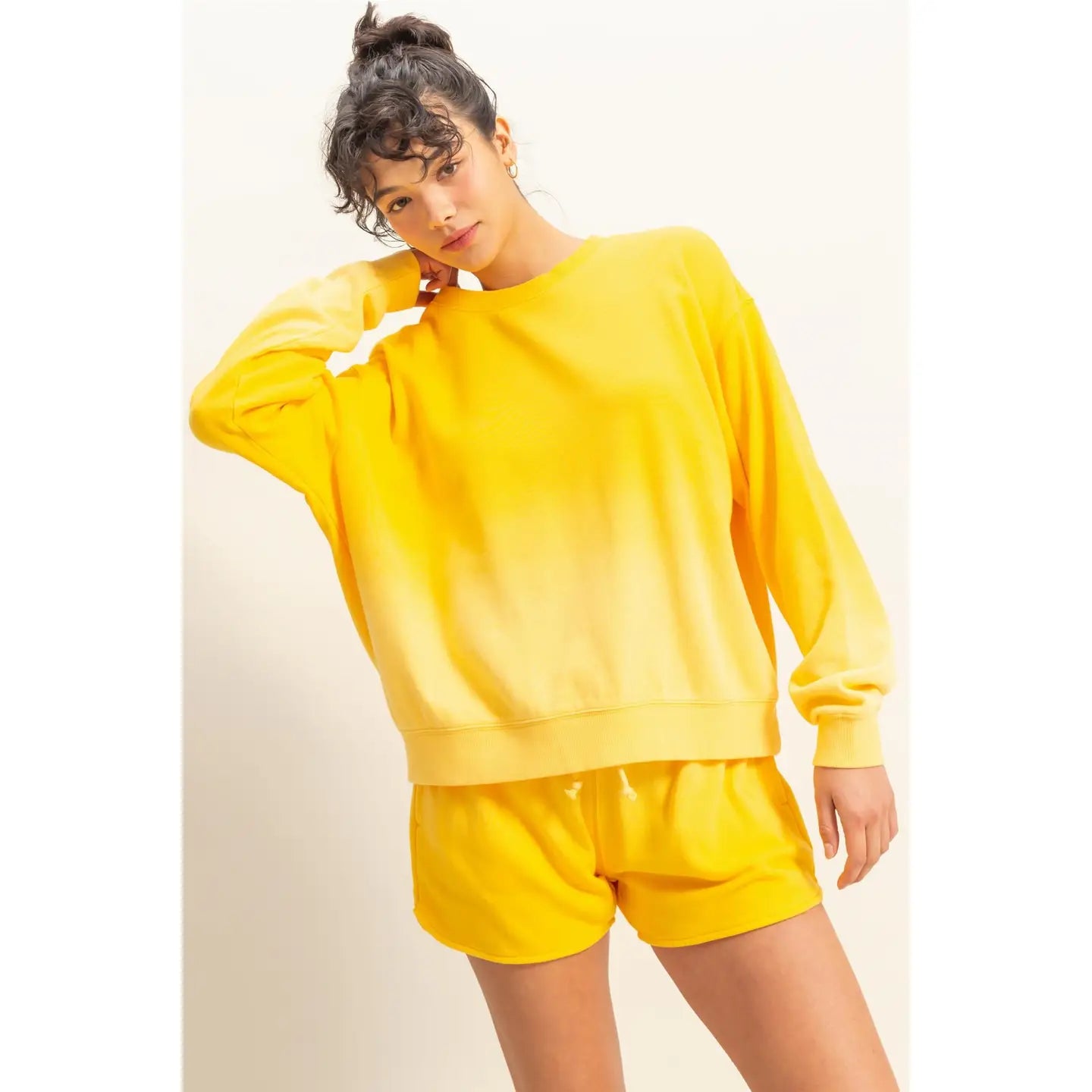 Yellow Ombre Crewneck Sweatshirt