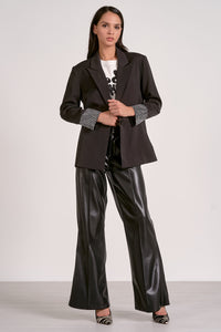 High Waist Leather Wide Leg Trousers