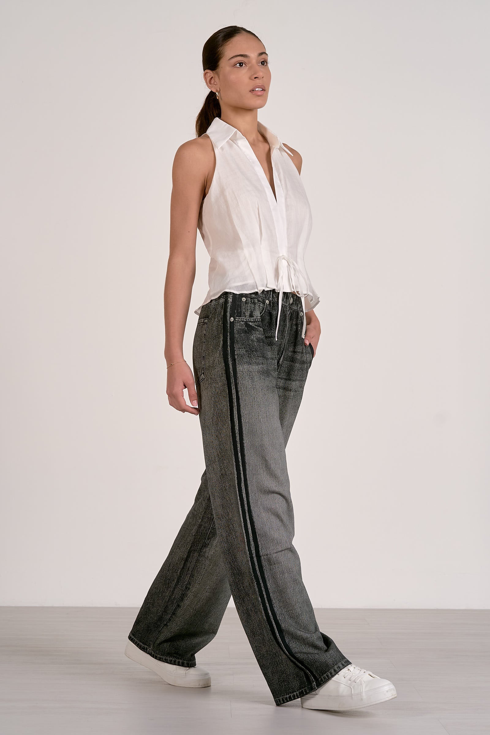 High Waisted Wide Leg Denim Jeans