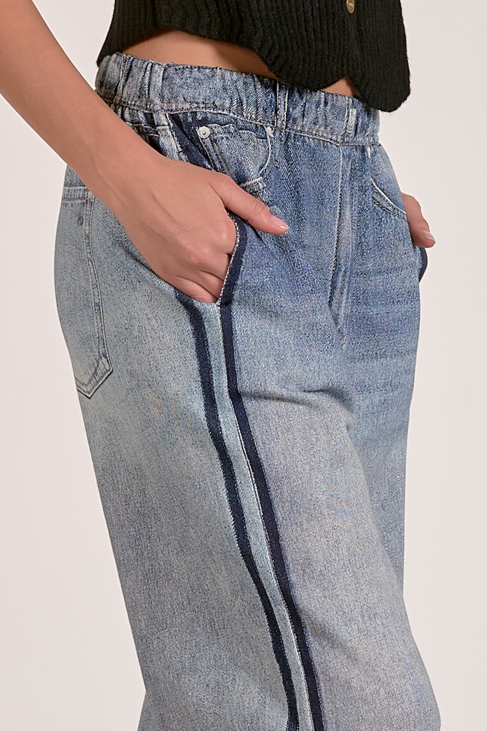 High Waisted Wide Leg Denim Jeans