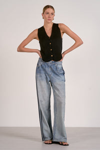 High Waisted Wide Leg Denim Jeans