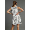 Toile Print Sleeveless Mini Dress in Black and White