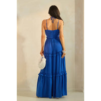 Solid Flowy Tiered Maxi Dress
