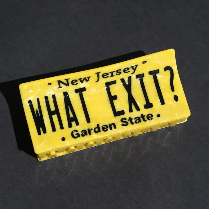 Yellow License Plate Style Statement Hair Claw Clip