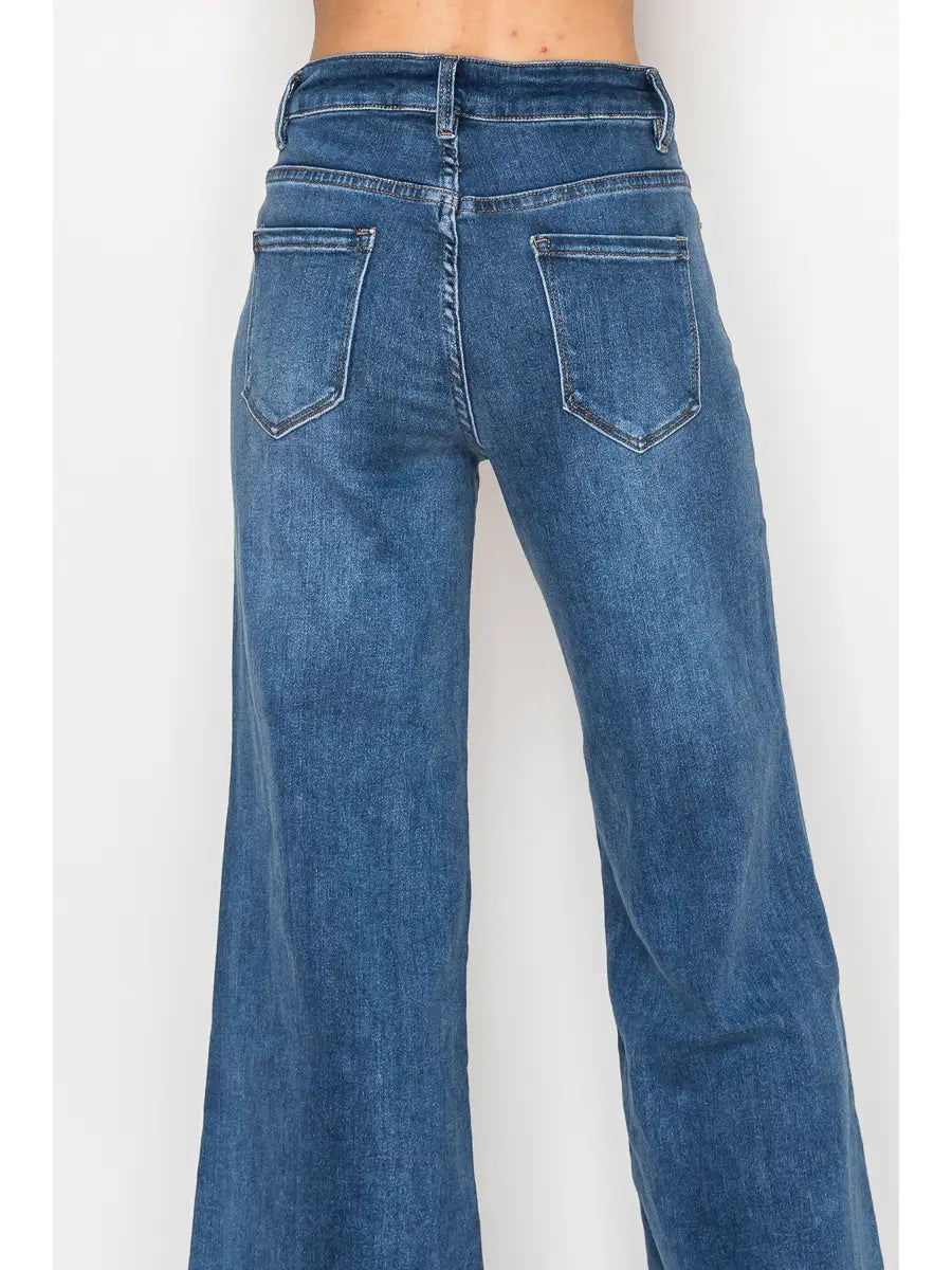 Embellished Flower Wide-Leg Jeans