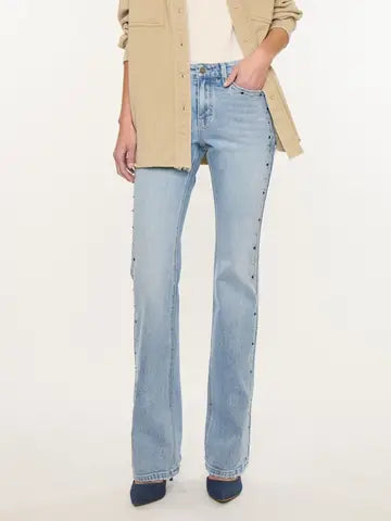 Mid Rise Studded Bootcut Jean