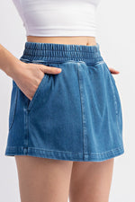 ULTRA STRETCH COTTON DENIM SKORT