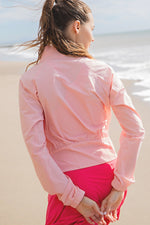 NYLON STRETCH WOVEN TENNIS JACKET PINK