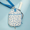 Blue Floral Tennis Racket Bag with Adjustable Strap