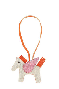 Rhinestone Horse Wing Bag Keychain Charm: Pink