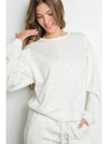 Crystal Heart Embellished White Sweatshirt
