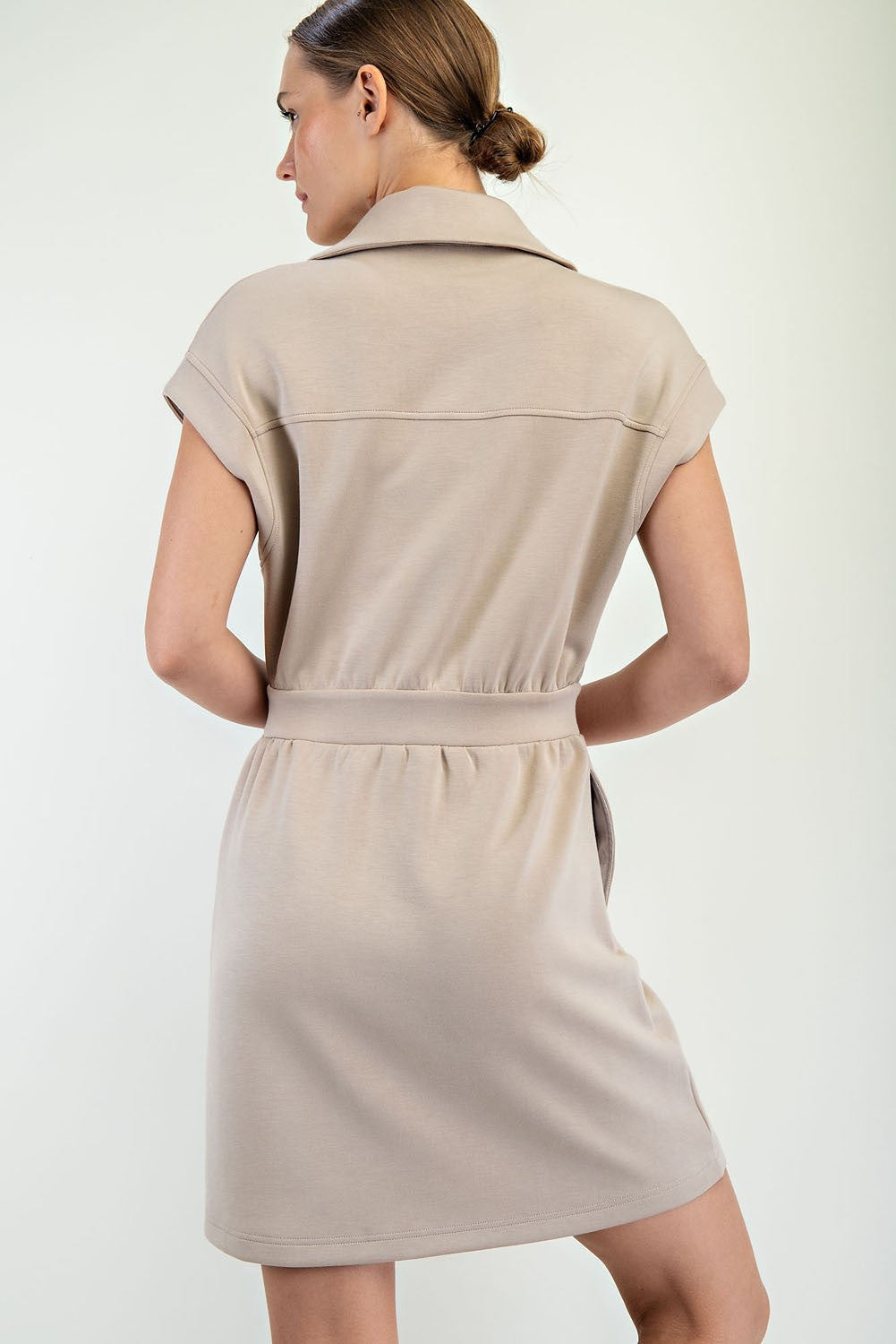 SCUBA LUXE HALF ZIP MINI DRESS