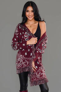 Bandana Fringe Cardigan