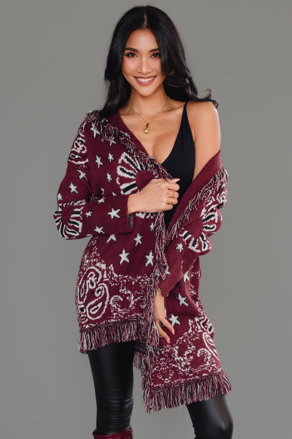Bandana Fringe Cardigan