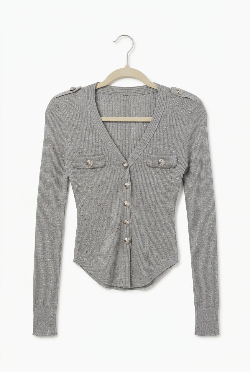 Eloise Embellished V-Neck Cardigan