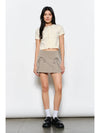 Cream Short Sleeve Cropped Knit Cardigan