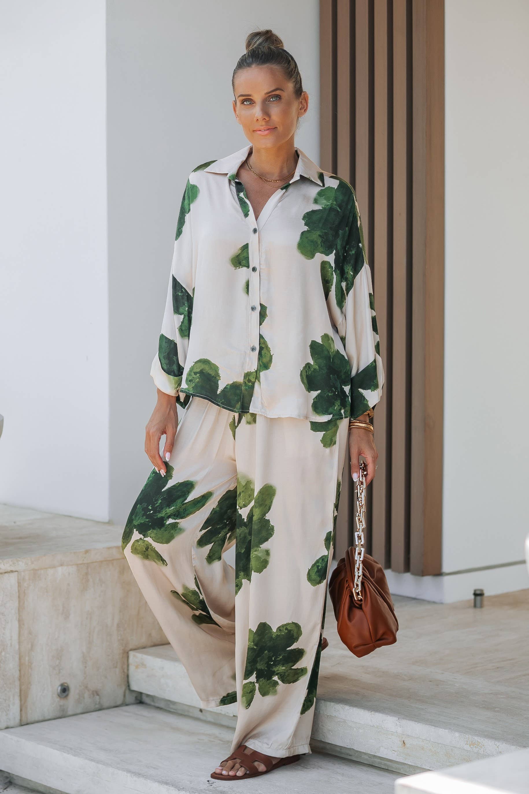 Floral Print Relaxed Fit Two-Piece Lounge Set
