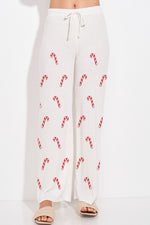 Candy Cane Print Hoodie Loungewear Set