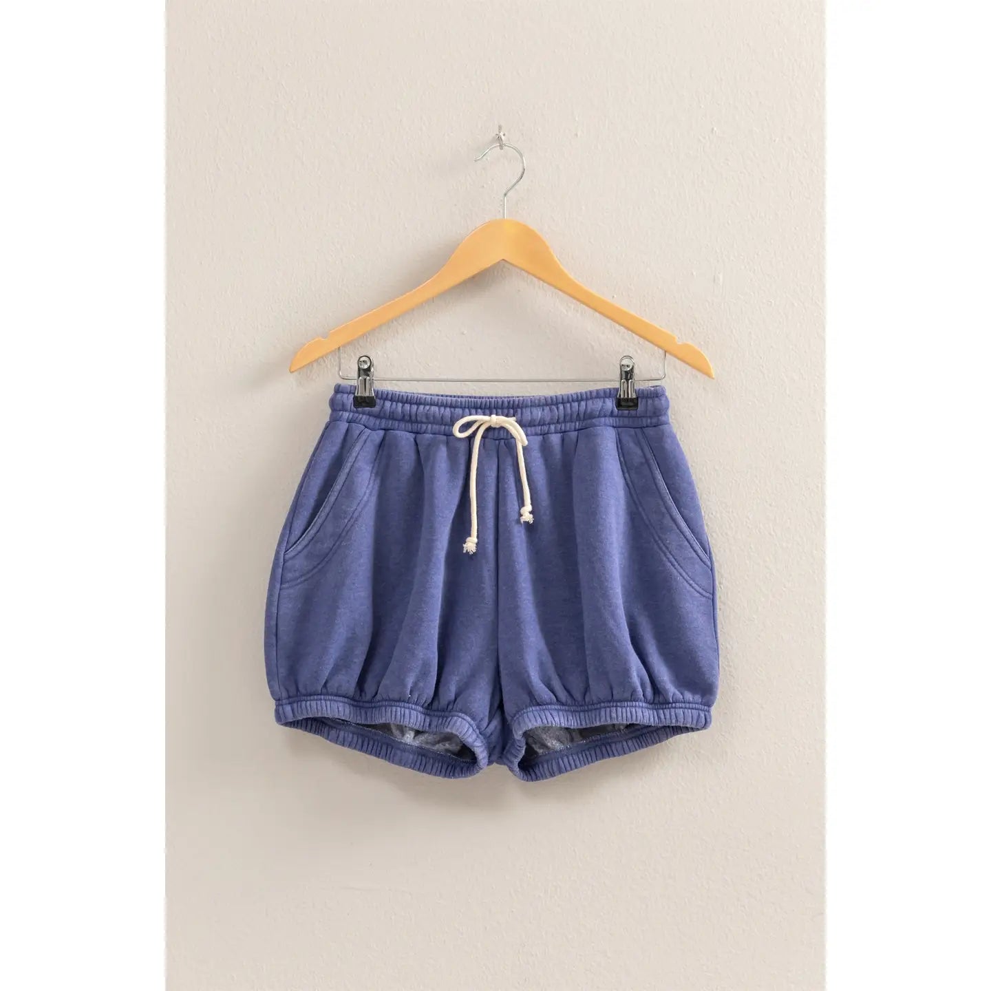 Drawstring Bubble Hem Lounge Shorts