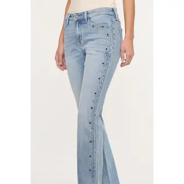 Mid Rise Studded Bootcut Jean