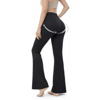 Black High Waisted Flared Leggings